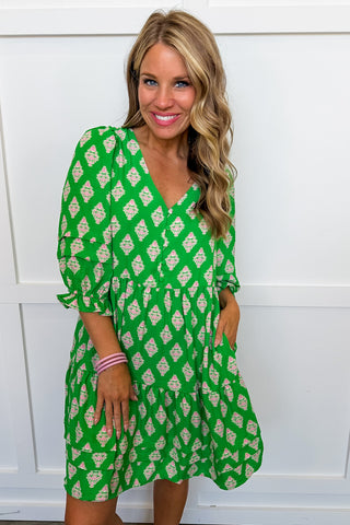 The Raya Dress in Early Riser Green by Mary Square