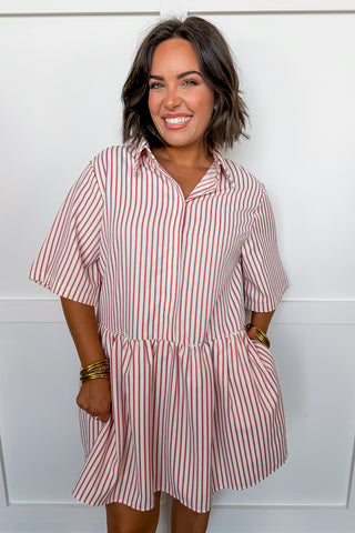 Just Peachy Striped Dress
