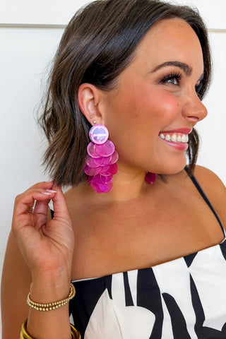 Confetti Cascade Earrings in Pink
