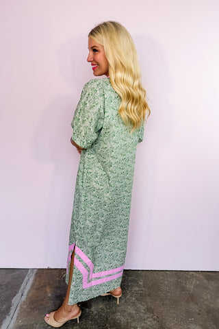 The Palm Grove Trim Midi Dress