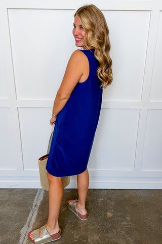 Dear Scarlett Lizzy Pocketed Dress in Navy
