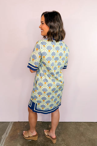 The Riviera Bloom Mini Dress in Navy