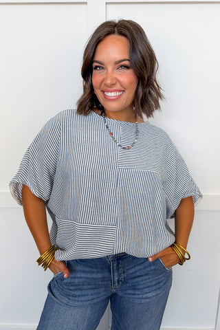 Effortless Stripe Top in Blue