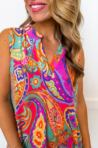 Dear Scarlett Lizzy Pocketed Dress in Multi Color Paisley