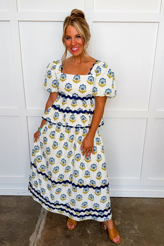 Santorini Bloom Peplum Top