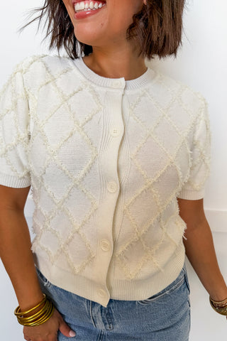 Sunlit Charm Textured Top in White