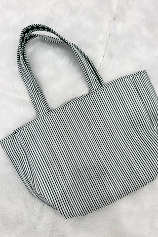 Hot Pink Deal - Gingham Print Quilted Reversible Tote Bag