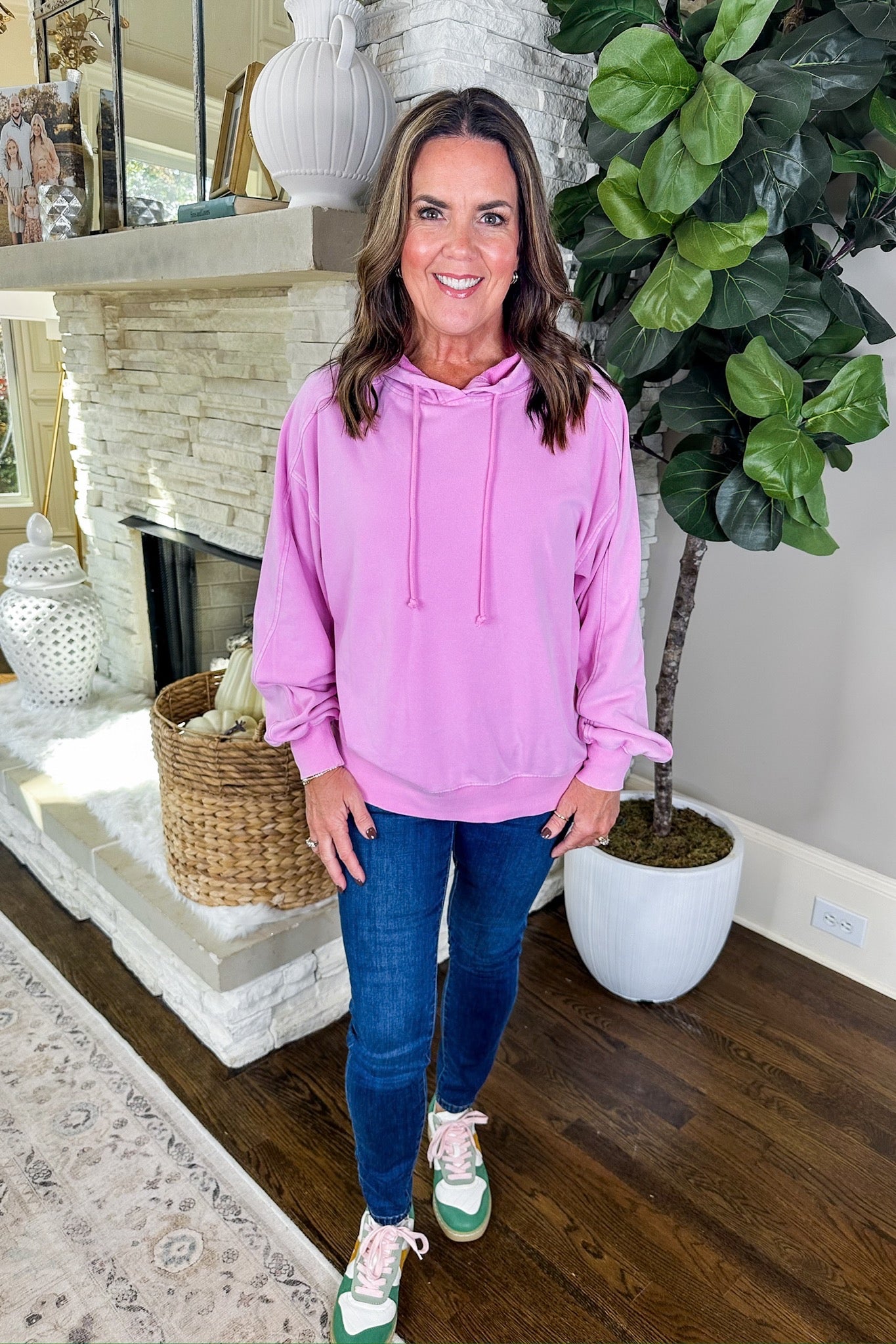 Throw On & Go Terry Cloth Lined Pink Hoodie