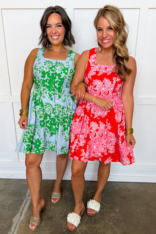 Lennox Lane Eyelet Dress in Blue & Green