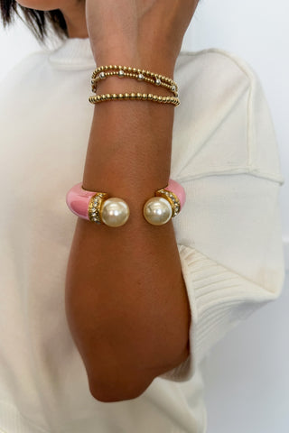 The Pearl Pop Hinge Bracelet in Light Pink