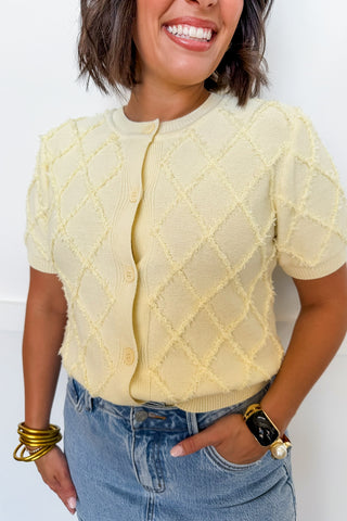 Sunlit Charm Textured Top in Lemon