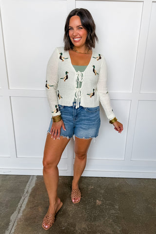 The Mallard Moment Tie Cardigan