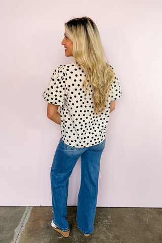Dressed in Dots Ivory Blouse