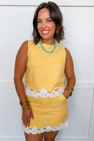 The Sunshine Scallop Mini Skort