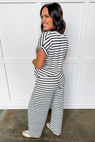 Off Duty Striped Pants in Black