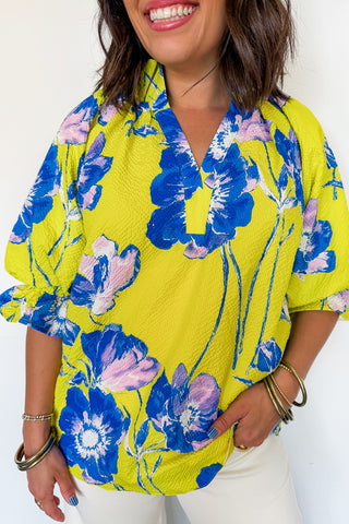 Color Me Floral Top in Lime