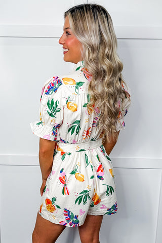 Citrus Breeze Tie Romper