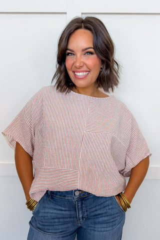 Effortless Stripe Top in Terracotta