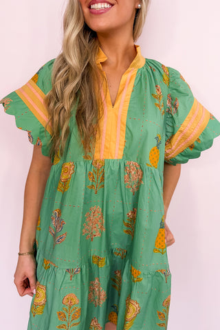 The Wildflower Lane Dress in Emerald