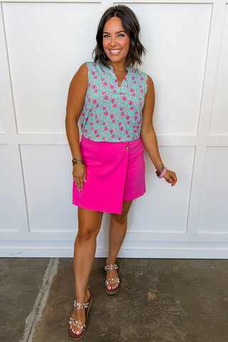 Dear Scarlett Palm Beach Wrap Skort in Pink