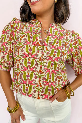 Mary Square Tamryn Top in Gossamer Wings Coral