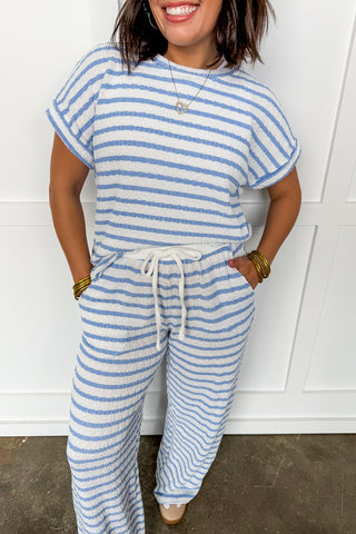 Off Duty Striped Pants in Blue