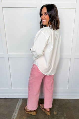 Elevated Everyday Off White V Neck Top