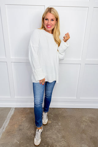 Hot Pink Deal - The Cloud Nine Sweater in White