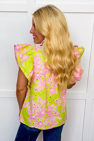 The Charlotte Floral Eyelet Top