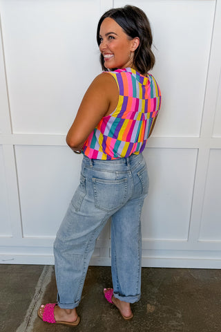 Dear Scarlett Lizzy Tank Top in Multi Color Block