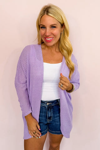 Spring Staples Cardigan In Lavender
