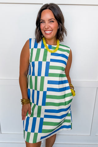Fun Times in Blue Stripe Dress