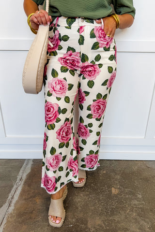 Rosé All Day Cropped Wide Leg Pants