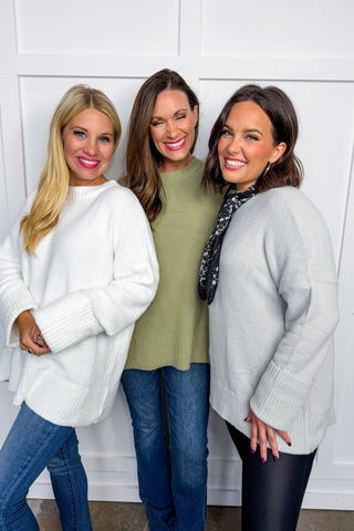 Hot Pink Deal - The Cloud Nine Sweater in Grey