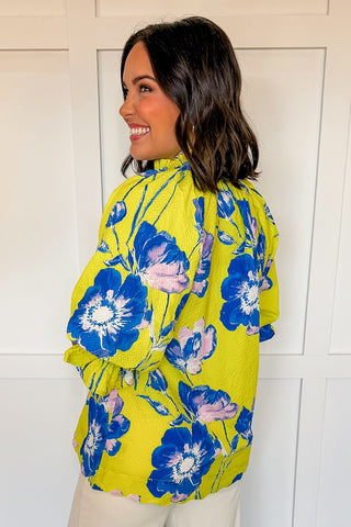 Color Me Floral Top in Lime