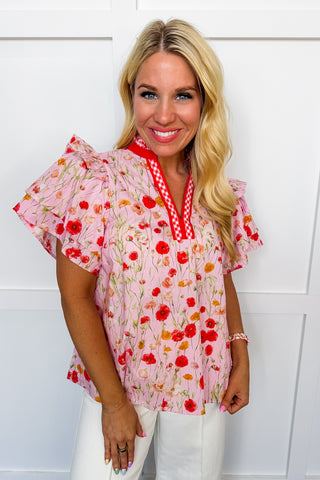 Petal Parade Flutter Sleeve Top