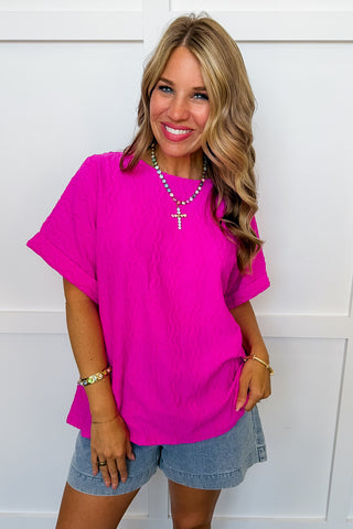 Dear Scarlett Marley Top in Hot Magenta