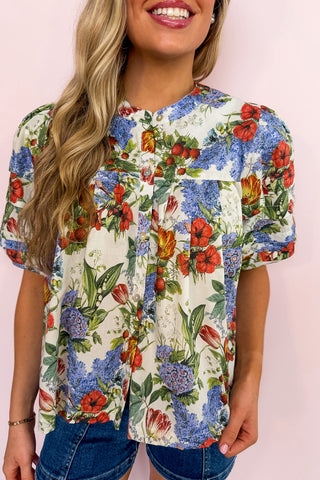 Garden Puff Sleeve Blouse