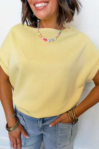 Luxe & Leisure Short Sleeve Top in Yellow