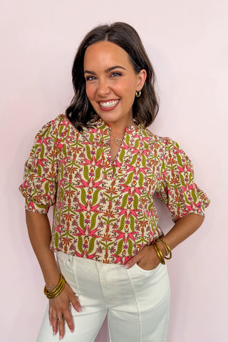 Mary Square Tamryn Top in Gossamer Wings Coral
