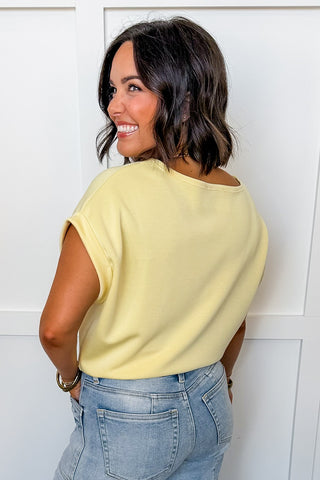 Luxe & Leisure Short Sleeve Top in Yellow