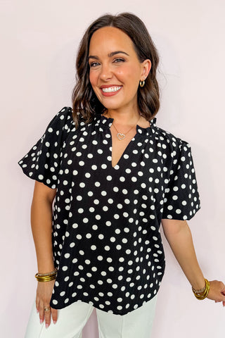 Dressed in Dots Black Blouse