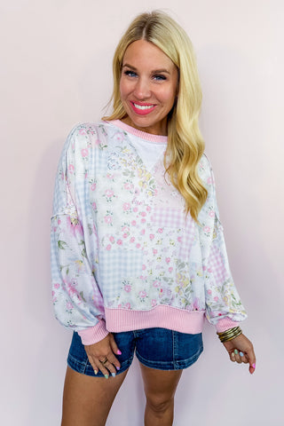 Petals & Pastels Patchwork Pullover