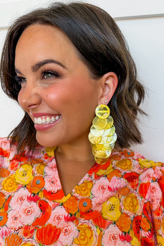 Confetti Cascade Earrings in Yellow