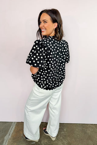 Dressed in Dots Black Blouse