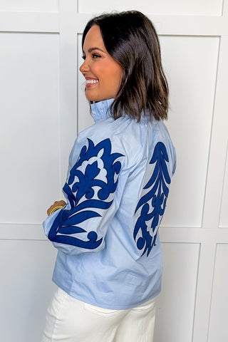 Sweet Tea Classic Top In Blue + Navy