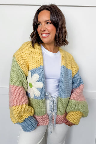 Candy Stripe Chunky Knit Cardigan