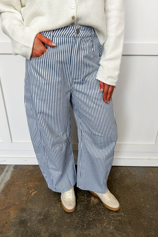 Striped Barrel Jeans