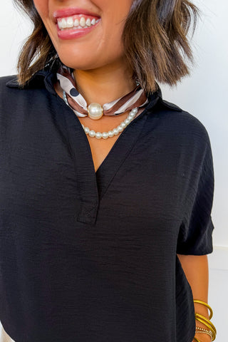 Polished Poise Pearl Scarf Necklace