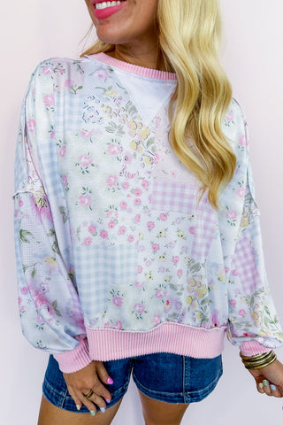 Petals & Pastels Patchwork Pullover